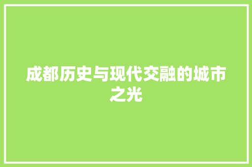 成都历史与现代交融的城市之光