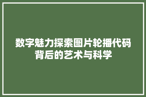 数字魅力探索图片轮播代码背后的艺术与科学  第1张