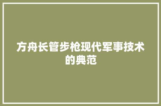 方舟长管步枪现代军事技术的典范