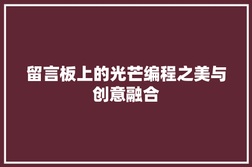 留言板上的光芒编程之美与创意融合