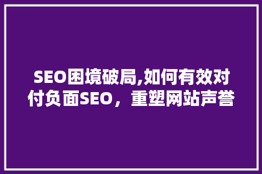 SEO困境破局,如何有效对付负面SEO，重塑网站声誉