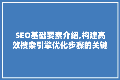 SEO基础要素介绍,构建高效搜索引擎优化步骤的关键