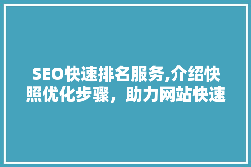 SEO快速排名服务,介绍快照优化步骤，助力网站快速提升排名